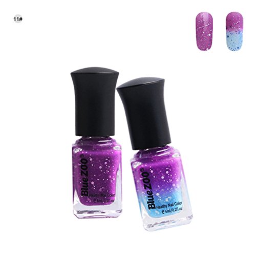 6MLThermal Change Color Nail Polish, Mosunx(TM) Temperature Chameleon oak Off Nail UV LED Polish Gel (Purple K) 6MLThermal Change Color Nail Polish, Mosunx(TM) Temperature Chameleon oak Off Nail UV LED Polish Gel (Purple K)
