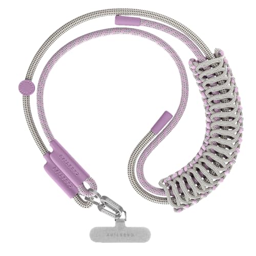 Image of CASETiFY 8mm Braided Rope Cross-body Strap with Card - Lilac /Sage