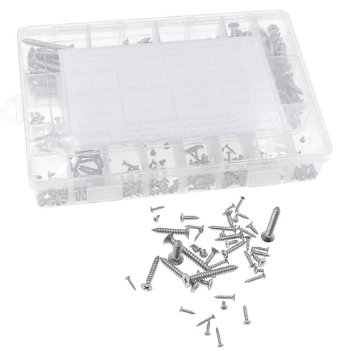 Kit tornillos autorroscantes Phillips acero inoxidable 600 uds miniatura 7