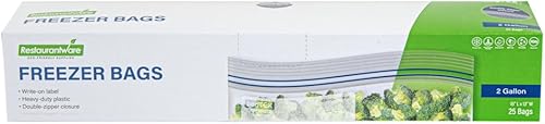 Vista 13 de Restaurantware -Bag Tek - Bolsas deslizantes para congelador de 1 galón, 25 bolsas desechables con cremallera - Cremallera deslizante, fondo