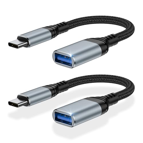 GiGreen Adapter USB C auf USB, [2 Stücke] OTG Adapter USBC, Typ C auf USB3.0 OTG Kabel Kompatibel mit iPhone 16/15 Pro Max, Samsung Galaxy S25/S24/S23/S22 Ultra, iPad mini, MacBook Pro/Air, Huawei