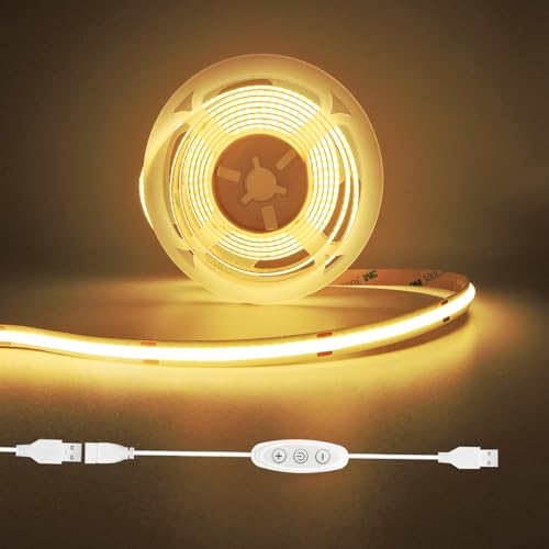 GXILEE LED Strip Lights 6ft Warm White 2700K with USB Dimmer Switch