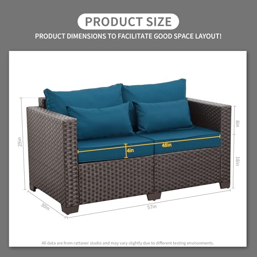 image for Rattaner Outdoor Furniture Loveseat Sofa Patio Furniture Small Sofa 2 