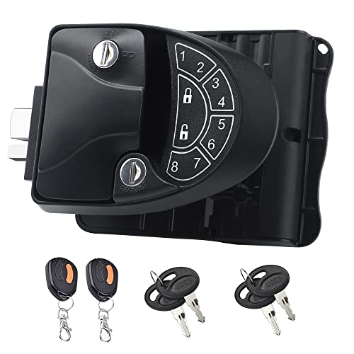 Proeze Rv Keyless Entry Door Lock Can Be Remotely Controlled With An Integrated Combination Key And Mechanical Key Rv Lock 100% Waterproof Metal Rv Door Handle, Fits 3.75 "" X 2.75 "" Lock Hole Only " #TOP5