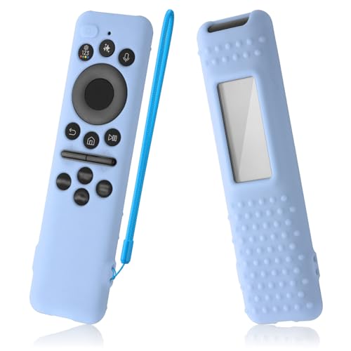 AKSHFETH Silicone Cover for Samsung BN59-01480A Solar Remote Control 2025 Compatible with TM2560E TM2360E BN59-01432A BN59-01455A Remote Protective Case Cover (Glow Blue)