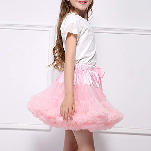 Baby Kids Girls Petticoat Skirt Tulle Tutu Skirt Soft Puffy Petticoat For Party Princess Dance Multi-Layer Dress Pink Large #TOP6