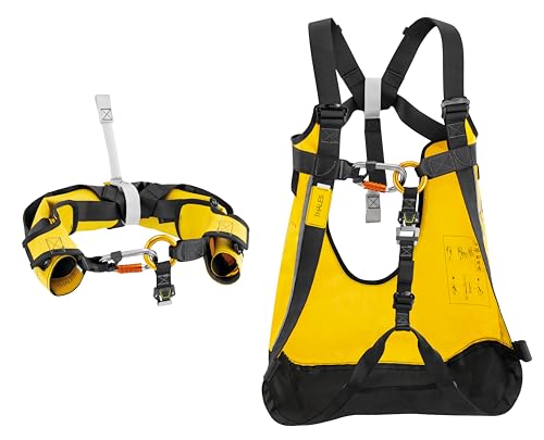 PETZL THALES Safety Chest Collar and Evacuation Triangle - Black/Yellow