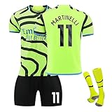 fussball trikot Generisch AFC Trikot 2023/2024 Fußball Trikots Shorts Socken Set für Kinder/Erwachsene, Hause/Auswärts Saka Trikot, AFC Fussball Jersey Trainingsanzug Herren Jungen