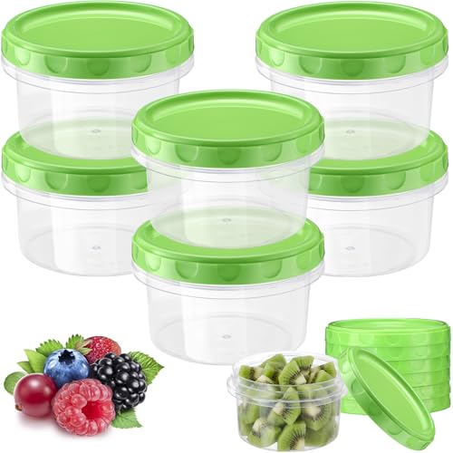 Sieral 8 oz Freezer Containers with Lids Bulk, Green, 6