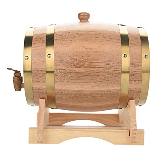 Barril de Vino de Madera de Roble, Barril para Cerveza Barril de Roble Madera Vintage Roble para Vino Brandy Whisky(5L, Azul)