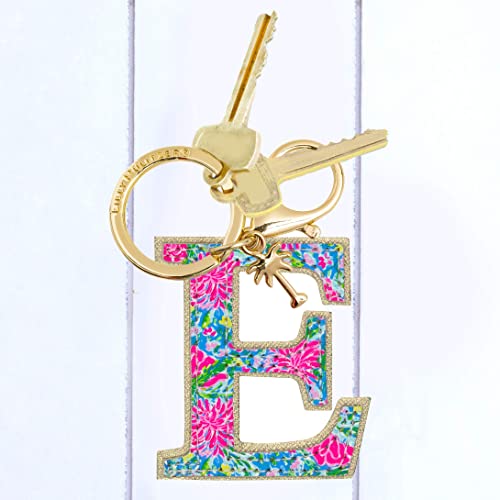 Lilly Pulitzer Leatherette Initial Keychain, Letter Bag Charm For Women, Bunny Business (E) #TOP2