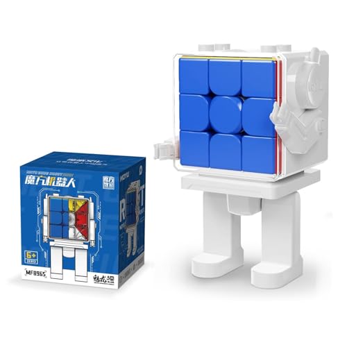 Moyu Meilong Boîte d'affichage magnétique en forme de robot 3 m avec élasticité réglable 3 x 3 Cube magique avec forme sans autocollant qui se déplace rapidement et en douceur