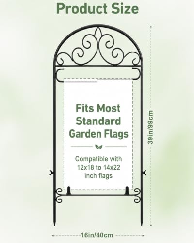 Image of Garden Flag Holder, Heavy Duty Metal Yard Flag Stand for Outside, Windproof Sturdy Flags Stand Pole Fits Max 14in x 22in Flags - Outdoor Lawn Decor(Without Flag)