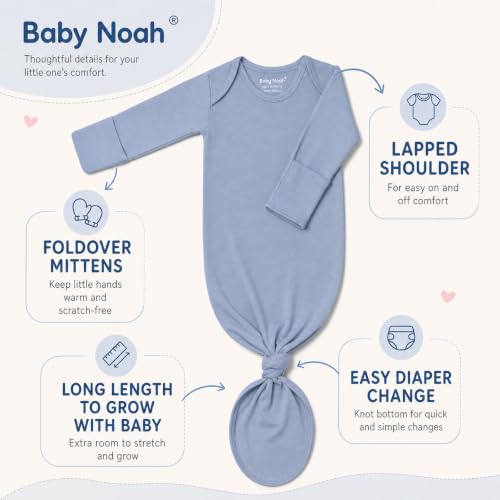 Image of Hello World Newborn Outfit Knotted Gown 0-3 Months, Baby Girl Boy Coming Home Sleeper with Sign