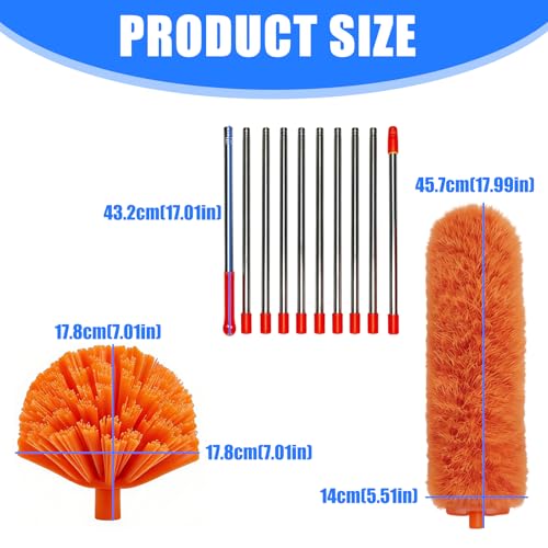 Brosses de nettoyage avec tampon microfibre et barres réglables pour mur - 6