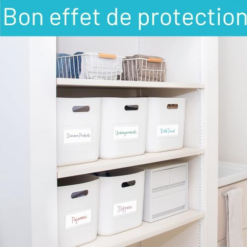 500 protecteurs d'étiquettes, autocollants transparents et étanches pour protéger les codes-barres des enveloppes de colis, autocollants pour numéros, méga lot avec ligne de perforation (5cm x 10cm) – vue 5