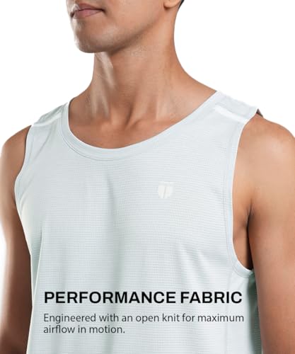 Image of TEGO Men's Pacer Tank | Lightweight Ultra-Breathable Running Tank | Moisture-Wicking | Athletic Fit | Chafe-Free Seams | Reflective Details | 100% Polyester Gym Tank Top