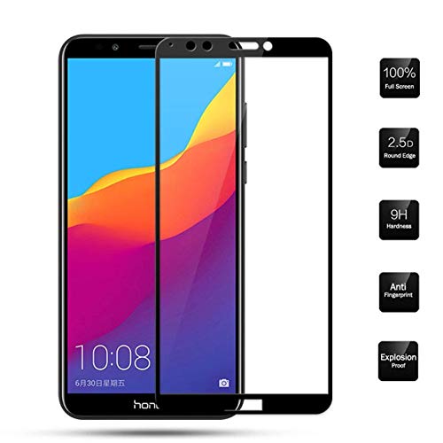 Image of Screen Protector for Huawei Honor 9s (Black) Tempered Glass Edge-to-Edge 6D Screen Guard With Installation Kit