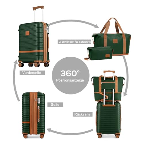 Image of Joyway 28 Inch Large Luggage Hardside Suitcase with Spinner Wheel, Lightweight 3 Piece Suitcase Set with TSA Lock(Green)