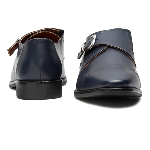Image of LOUIS STITCH Men's Formal Shoes | Italian Leather Double Monk Strap Handcrafted | Stylish Slipon Shoes for Business, Formal, (LSRXSM)