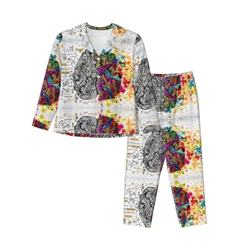 Pyjama 2 pièces imprimé cerveau contre les nuits agitées et l'inconfort nocturne