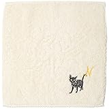 プレーリードッグ(Prairiedog) 猫イニシャルハンカチ 日本製 今治 綿100% オーガニックコットン 柔らかい 丈夫 N