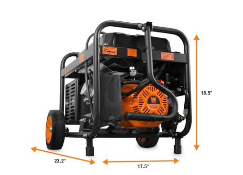 WEN 4,750-Watt 120V/240V Dual Fuel Portable Generator with Wheel Kit and Electric Start (DF475T)