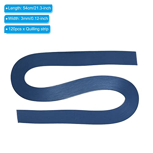 PATIKIL Quilling Strips Paper 120pcs 1/8"(3mm) 54cm Origami Paper Quilling Strip for Art DIY Hand Craft Christmas Teal Blue - Image 2