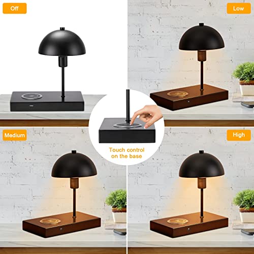 Fannis Touch Control Desk Lamp Modern Dimmable Dome Table Lamps Metal Mushroom Nightstand Lamp With Charger And Usb Bedside Lamp For Bedroom Livingroom Office Farmhouse Black #TOP1