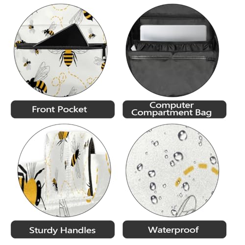Mochila escolar ligera con panel transpirable de panal de abeja para portátil 15.6 5