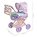 Olivia's Little World Baby Doll Stroller, 2-in-1 Doll Pram Buggy for Girls Age 3+, Fits up to 18” Dolls, Baby Stroller for Dolls, Stroller Toy for Kids, Iridescent