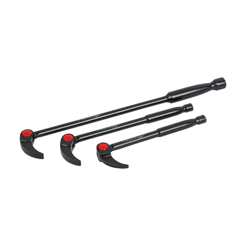 Neilsen Ct7255-3Pc Indexing Pry Bar Set - Size 8", 10" & 16" With 180 Degree Rotating Heads And 14 Locking Positions, Compact Design
