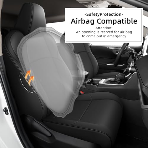 Image of AOMSAZTO Custom Fit Seat Covers for Toyota bZ4X XLE,Limited 2023 2024 2025 2026 Full Set Waterproof Faux Leather Cover Seat Set Interior Accessories Cushion Protector Breathable Seat Cover Sets Black