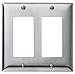 Hubbell Wiring Systems SCH262 Wall Plates and Boxes, Metallic Plates, 2 Gang Decorator Openings, Standard Size, Chrome Plated Steel