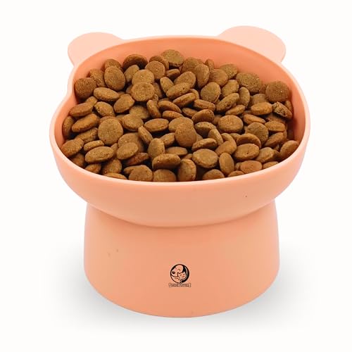 Image of Foodie Puppies Cat Tilted Food and Water Raised Feeder (Bear Face Bowl) | Durable, Anti Vomiting, Healthy Cat Bowl for Persian Cats Prevent Tipping Over | Elevated Feeder for Cats and Small Dogs