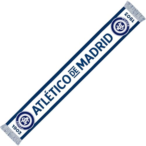 Atletico de Madrid Bufanda con diseño clásico azul y blanco,