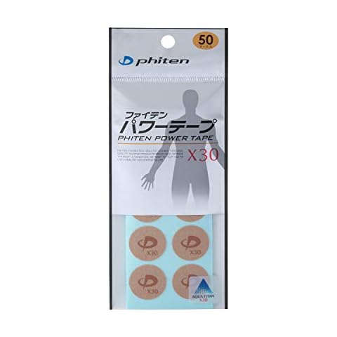 Phiten X30 Titanium Power Tape Discs - Round Shaped Discs Water-Resistant Athletic Tape for Muscle, Knee, Elbow, Shoulder, and Joint Support - Professional Sports Therapeutic Tape - 50 Pieces Cover