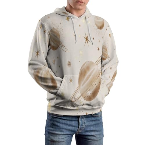 Sweat à Capuche Imprimé Harajuku Planètes Spatiales pour Homme et Femme