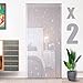 Hysenm 2 Pack Glitter String Curtains 39x79 Inch Fringe Panels Room Divider Fly Screen for Home Décor Door Windows Wedding Party Hotel Living Room Doorways Restaurant, White 39x79 Inch