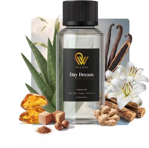 Pip & Wells® Day Dream Diffuser Ätherische Öle – 120ml | 100% Natürliche Duftöle Diffuser mit Mehrere Inhaltsstoffen | Ätherische Öle für Diffuser | Langanhaltender Aroma Öl für Wasserlose Diffusor