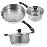 CRAFTHROU 1 Satz Suppentopf aus Edelstahl Suppentopf für den täglichen Set aus Töpfen...