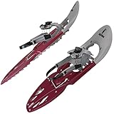 ALPIDEX Schneeschuhe 25 oder 29 Inch Schnellverschluss Bindung Steighilfe Tragetasche Schuhgröße 38 - 46 bis 140 kg, Farbe:Dark Red, Größe:25 Inch