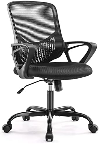 Office Chair – Mid Back Home Office Desk Chairs, Adjustable Height, Breathable Mesh