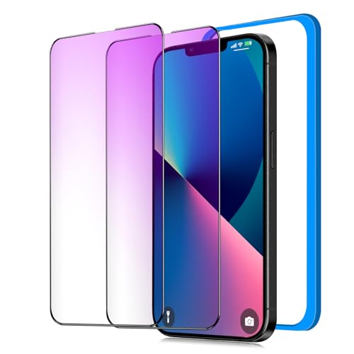 【ブルーライトカット】 対応 用 iPhone 14 ガラスフィルム ブルーライトカット 【2枚】アイフォン14 フィルム いiPhone 14 保護フィルム ブルーライト iphone14 画面保護 飛散防止 指紋防止 [6.1インチ/ガイド枠付き]