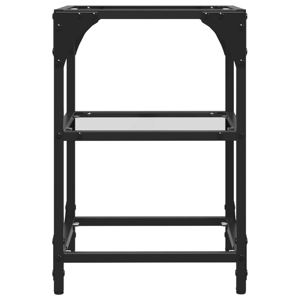 Tavolino da salotto con ripiano in vetro, trasparente, 30 x 30 x 45