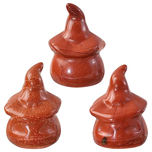 Nupuyai 2pcs Red Jasper Mini Crystal Stone Halloween Skull Pumpkin Statue Set - Image 3