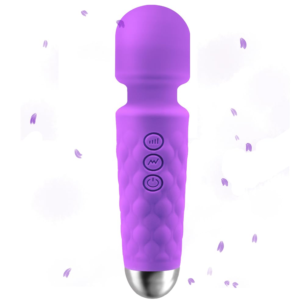 Portable USB Rechargeable Massager - Compact and Lightweight - Multi Frequency Switching - Silicone Waterproof Design - Relieve Body Fatigue - Essential for Traveling and Office - Light Purple