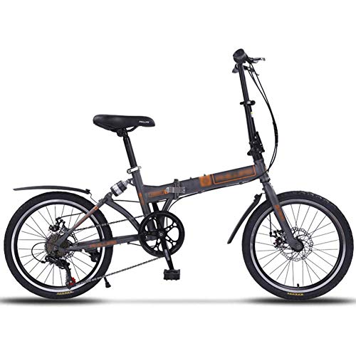JHNEA 20 Zoll Faltrad Klapprad, Kohlenstoffstahlrahmen Fahrrad Klappfahrrad mit Schutzbleche und Komfortsattel Campingrad Citybike,Gray Cover