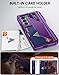 Vizvera for Samsung Galaxy Z Fold 6 Case RFID Wallet with Cards Holder [S Pen Holder] [Camera Cover] Shockproof Silicone Protective Phone Case for Z Fold 6 2024-Purple