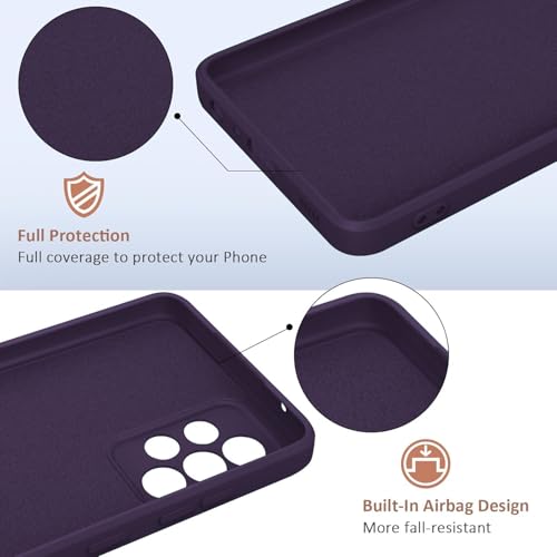 Image of DIZORO Liquid Silicone Case with Microfiber Coushioning Compatible for Samsung Galaxy A72 Shockproof Slim Back Cover, Gel Rubber Full Body Protection (Deep Purple)